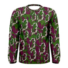 Green Fauna And Leaves In So Decorative Style Men s Long Sleeve Tee