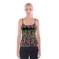 Green Fauna And Leaves In So Decorative Style Spaghetti Strap Top
