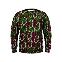 Green Fauna And Leaves In So Decorative Style Kids  Sweatshirt