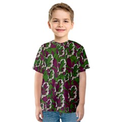 Green Fauna And Leaves In So Decorative Style Kids  Sport Mesh Tee