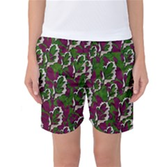 Green Fauna And Leaves In So Decorative Style Women s Basketball Shorts by pepitasart