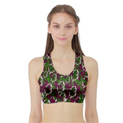 Green Fauna And Leaves In So Decorative Style Sports Bra With Border by pepitasart