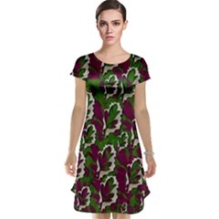 Green Fauna And Leaves In So Decorative Style Cap Sleeve Nightdress