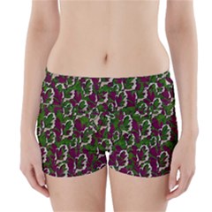 Green Fauna And Leaves In So Decorative Style Boyleg Bikini Wrap Bottoms