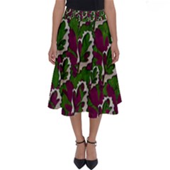Green Fauna And Leaves In So Decorative Style Perfect Length Midi Skirt
