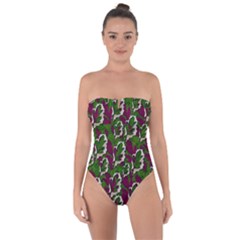 Green Fauna And Leaves In So Decorative Style Tie Back One Piece Swimsuit