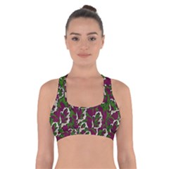 Green Fauna And Leaves In So Decorative Style Cross Back Sports Bra