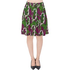 Green Fauna And Leaves In So Decorative Style Velvet High Waist Skirt