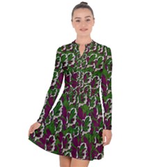 Green Fauna And Leaves In So Decorative Style Long Sleeve Panel Dress