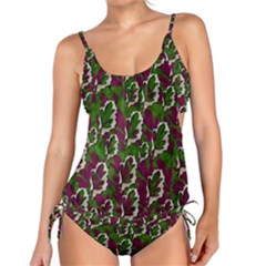 Green Fauna And Leaves In So Decorative Style Tankini Set