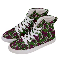 Green Fauna And Leaves In So Decorative Style Men s Hi-top Skate Sneakers