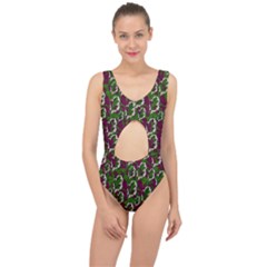 Green Fauna And Leaves In So Decorative Style Center Cut Out Swimsuit