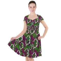 Green Fauna And Leaves In So Decorative Style Cap Sleeve Midi Dress