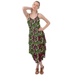 Green Fauna And Leaves In So Decorative Style Layered Bottom Dress