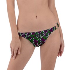 Green Fauna And Leaves In So Decorative Style Ring Detail Bikini Bottom