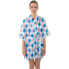 Argyle 316838 960 720 Half Sleeve Satin Kimono  by vintage2030