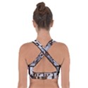 Funny Giraffe  With Christmas Hat Looks Through The Window Cross Back Sports Bra View2