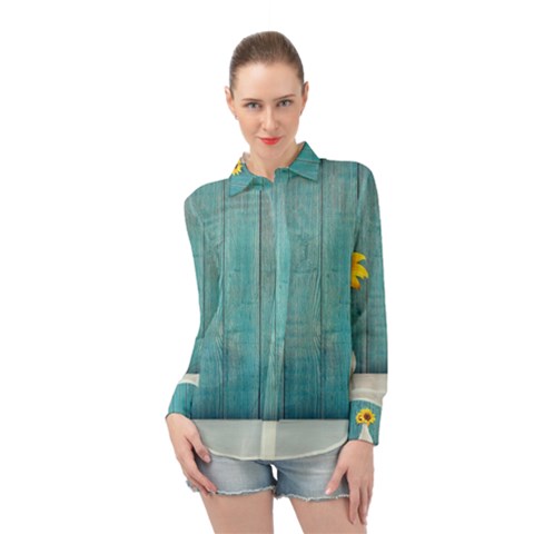 Sun Flower 3292932 960 720 Long Sleeve Chiffon Shirt by vintage2030