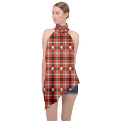 Plaid 857955 960 720 Halter Asymmetric Satin Top by vintage2030