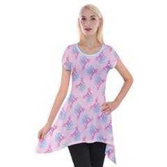 Mermaid Shell Short Sleeve Side Drop Tunic by Starglazed