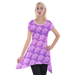 Heart Planet Short Sleeve Side Drop Tunic by Starglazed