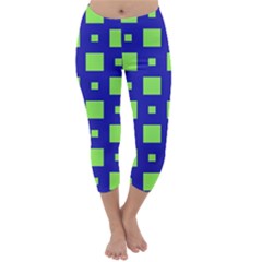 Squares Grid Seamless Capri Winter Leggings  by Vaneshart