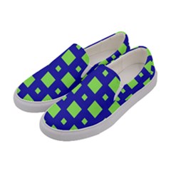 Squares Grid Seamless Women s Canvas Slip Ons by Vaneshart