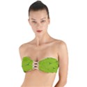 Pattern Leaves Walnut Nature Twist Bandeau Bikini Top View1