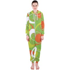 Abstract Seamless Pattern Background Hooded Jumpsuit (ladies)  by Vaneshart