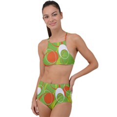 Abstract Seamless Pattern Background High Waist Tankini Set