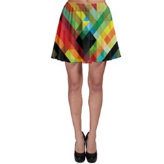 Pattern Colorful Geometry Abstract Wallpaper Skater Skirt