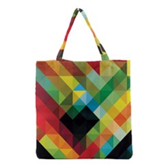 Pattern Colorful Geometry Abstract Wallpaper Grocery Tote Bag