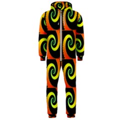 Spiral Seamless Pattern Hooded Jumpsuit (men)  by Vaneshart