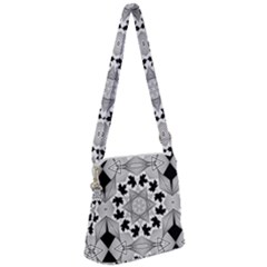 Seamless Pattern With Maple Leaves Zipper Messenger Bag