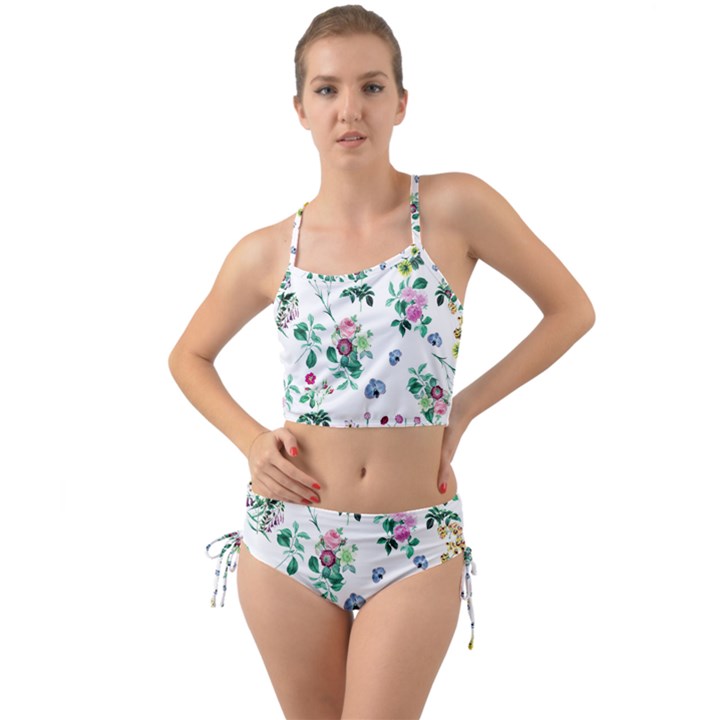 Leaves Green Aop Mini Tank Bikini Set