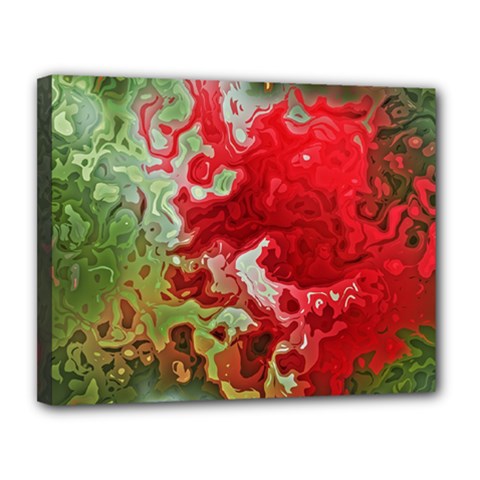 Abstract Stain Red Canvas 14  X 11  (stretched) by Vaneshart
