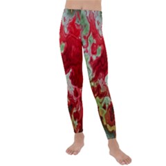 Abstract Stain Red Kids  Lightweight Velour Leggings