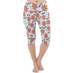 Vector Flower Floral Lightweight Velour Cropped Yoga Leggings