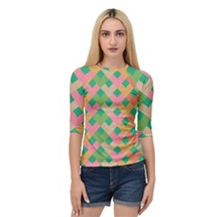 Abstract Seamless Pattern Quarter Sleeve Raglan Tee