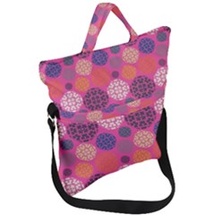 Abstract Seamless Pattern Graphic Pink Fold Over Handle Tote Bag by Vaneshart