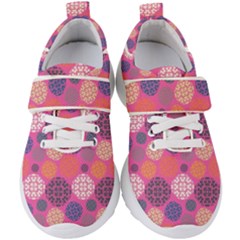 Abstract Seamless Pattern Graphic Pink Kids  Velcro Strap Shoes by Vaneshart