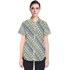 Abstract Seamless Pattern Graphic Women s Short Sleeve Shirt
