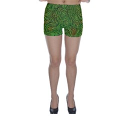 Background Abstract Green Skinny Shorts