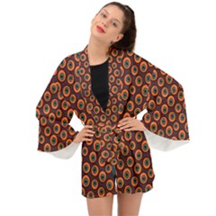 Abstract Seamless Pattern Graphic  Long Sleeve Kimono