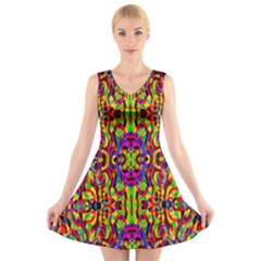 Abstract 35 V-neck Sleeveless Dress