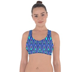 Teardrops In Blue Cross String Back Sports Bra by bloomingvinedesign