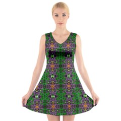 Abstract 38 V-neck Sleeveless Dress