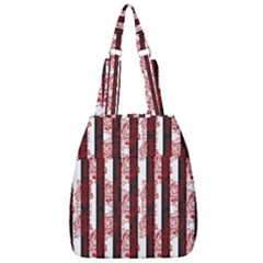 Striped Roses Pattern Center Zip Backpack by bloomingvinedesign