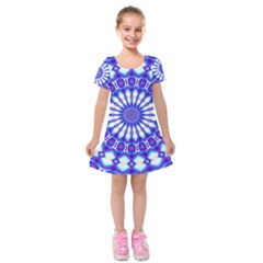 Pattern Background Color Kids  Short Sleeve Velvet Dress
