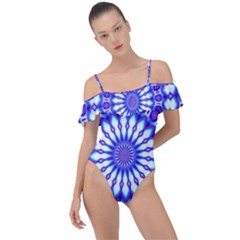 Pattern Background Color Frill Detail One Piece Swimsuit by Vaneshart